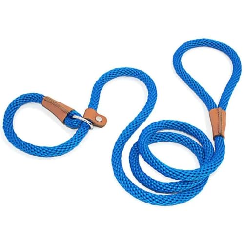 Hundeleine Hundehalsband, Hundeleine, Rutschseil, Leine, strapazierfähig, geflochtenes Seil, verstellbare Schlaufe, Halsband, Trainingsleinen for mittelgroße und große Hunde(Blue) von VMDVBNA