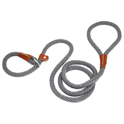 Hundeleine Hundehalsband, Hundeleine, Rutschseil, Leine, strapazierfähig, geflochtenes Seil, verstellbare Schlaufe, Halsband, Trainingsleinen for mittelgroße und große Hunde(Gray) von VMDVBNA