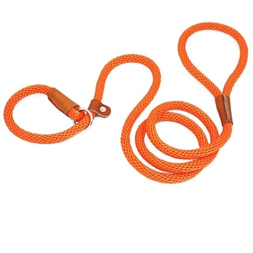 Hundeleine Hundehalsband, Hundeleine, Rutschseil, Leine, strapazierfähig, geflochtenes Seil, verstellbare Schlaufe, Halsband, Trainingsleinen for mittelgroße und große Hunde(Orange) von VMDVBNA