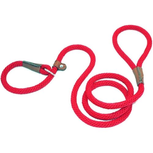 Hundeleine Hundehalsband, Hundeleine, Rutschseil, Leine, strapazierfähig, geflochtenes Seil, verstellbare Schlaufe, Halsband, Trainingsleinen for mittelgroße und große Hunde(Red) von VMDVBNA