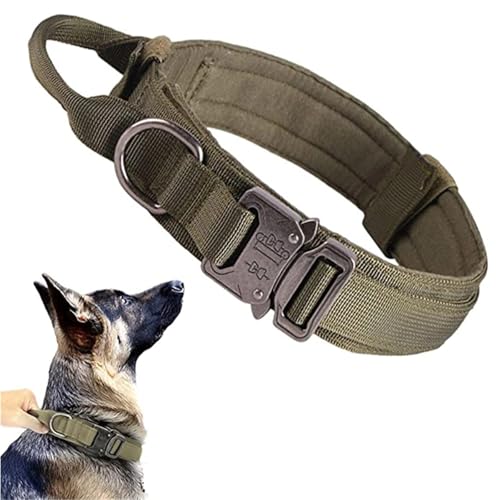 Hundeleine Hundehalsband, langlebiges Leinen-Set, verstellbare Haustierhalsband-Leine, mittelgroßer großer Hund, Deutscher Schäferhund, Trainingszubehör(Green Collar,M Neck 38-47CM) von VMDVBNA