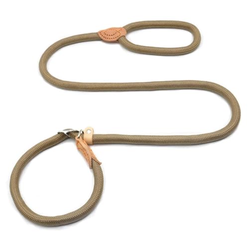 Hundeleine Hundeleine, Rutschseil, Leine, robust, geflochtenes Seil, verstellbare Schlaufe, Halsband, Trainingsleinen for mittelgroße und große Hunde(Beige,0.8-1.8m) von VMDVBNA