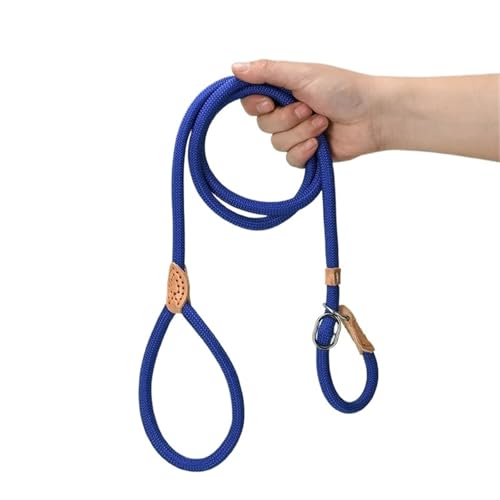 Hundeleine Hundeleine, Rutschseil, Leine, robust, geflochtenes Seil, verstellbare Schlaufe, Halsband, Trainingsleinen for mittelgroße und große Hunde(Blue,0.6-1.8m) von VMDVBNA