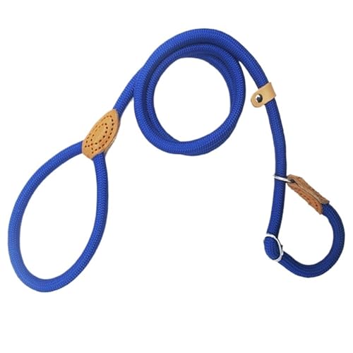 Hundeleine Hundeleine, Rutschseil, Leine, robust, geflochtenes Seil, verstellbare Schlaufe, Halsband, Trainingsleinen for mittelgroße und große Hunde(Blue,0.8x180cm) von VMDVBNA