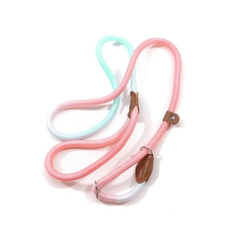 Hundeleine Hundeleinen, Hunde-Rutschleine, Hundetrainingsleine, stark, strapazierfähig, geflochten, kein Ziehen, Trainingsleine for kleine, mittelgroße und große Hunde(Pink Blue,S) von VMDVBNA