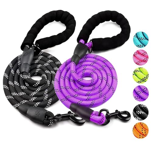 Hundeleine Starke Hundeleine Haustierleinen Reflektierende Leine for große kleine mittelgroße Hundeleine Drag Pull Tow Golden Retriever(Black,0.6cm 1.5M) von VMDVBNA