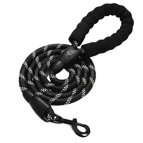 Hundeleine Starke Hundeleine Haustierleinen Reflektierende Leine for große kleine mittelgroße Hundeleine Drag Pull Tow Golden Retriever(Black,1.2cm 1.5M) von VMDVBNA
