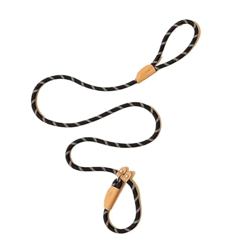 Hundeleine Strapazierfähige Nylon-Haustierkette for mittelgroße und große Hunde, Slip-Trainingsleine, Welpe, große Hundeleine, Halsband, Mops, Zugseil, Hundeleine(Black) von VMDVBNA