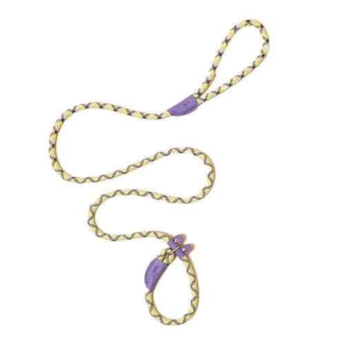 Hundeleine Strapazierfähige Nylon-Haustierkette for mittelgroße und große Hunde, Slip-Trainingsleine, Welpe, große Hundeleine, Halsband, Mops, Zugseil, Hundeleine(Purple Green) von VMDVBNA