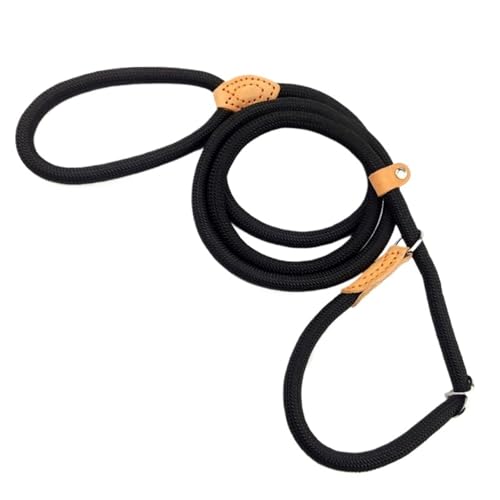 Hundeleine Verstellbares Halsbandgeschirr, Hundeleine, Nylon-Haustierleine, Hundegeschirr, langlebiger Seilgürtel, leichtes Hundezubehör, Katzenhalsband(Black 1.8m,Diameter 0.8cm) von VMDVBNA