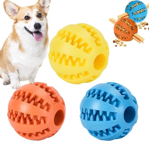 VMINOG 3 Stück Hundeball mit Zahnpflege, Snackball Futterball Ø 6cm, Wurfball Futterball Futterspielzeug Hund,Lernspielzeug für Große&Kleine,Kauspielzeug aus Naturgummi VMINOG 3 Stück Hundeball mit Zahnpflege, Snackball Futterball Ø 6cm, Wurfball Futterball Futterspielzeug Hund,Lernspielzeug für Große&Kleine,Kauspielzeug aus Naturgummi von VMINOG