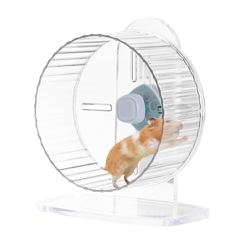 Hamsterrad, groß, leise, transparent, Kunststoff, Hamsterrad mit einem Durchmesser von 17 cm, geeignet für Rennmäuse, Rennmäuse, Mäuse, goldene Bärenhamster, Kleintiere von VNHATY
