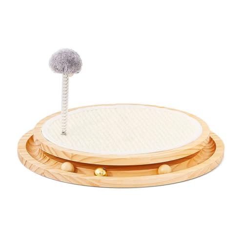 VNLCPX Holz Kratzpappe für Katzen, Kratzbrett Rund mit Katzenspielzeug Selbstbeschäftigung, Strapazierfähige Kratzmatte Katze für Wohnungskatzen, Möbelschutz, 39 cm VNLCPX Holz Kratzpappe für Katzen, Kratzbrett Rund mit Katzenspielzeug Selbstbeschäftigung, Strapazierfähige Kratzmatte Katze für Wohnungskatzen, Möbelschutz, 39 cm von VNLCPX