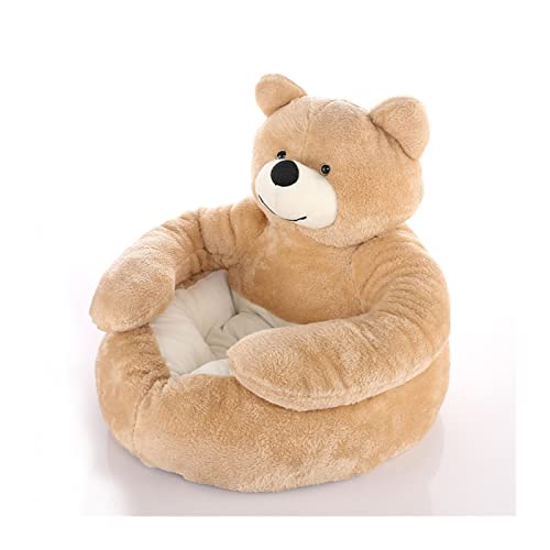 VNSMM Hundebett Hundematte Haustier-Hundebett, Winter, warm, superweich, Bär, rundes Kissen, Sofa für große Welpen, Katzen, Schlafmatte, Haus(Brown,45CM) von VNSMM