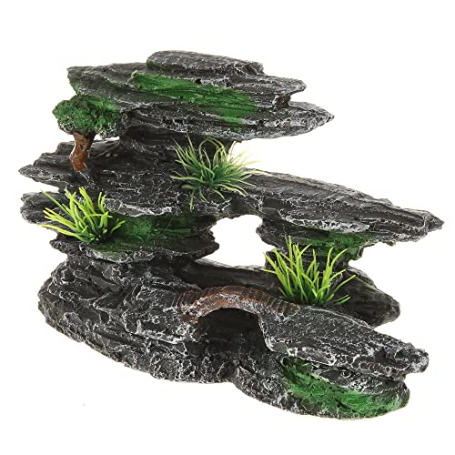 VOCOSTE Aquarium Artificial Landscape Mountain, Gray, Green, 7.87"x2.76" von VOCOSTE