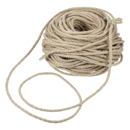 VOCOSTE Natürliche Sisalseil für Kratzbaum, 6mm Durchmesser, 50m Länge Natur Sisal Seil für Katzen, Kratzseil, Haushalt, Garten, DIY, Dekoration von VOCOSTE