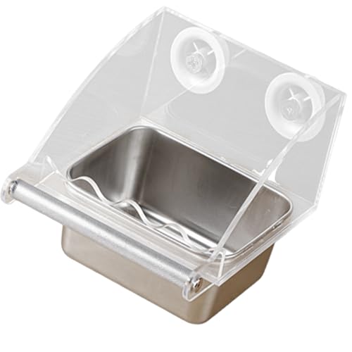 VOCUE Futterspender für Vögel, rutschfester Ständer, Edelstahlnäpfe, Acryl-Sittiche, Futterspender für Lovebirds und Wellensittiche VOCUE Futterspender für Vögel, rutschfester Ständer, Edelstahlnäpfe, Acryl-Sittiche, Futterspender für Lovebirds und Wellensittiche von VOCUE