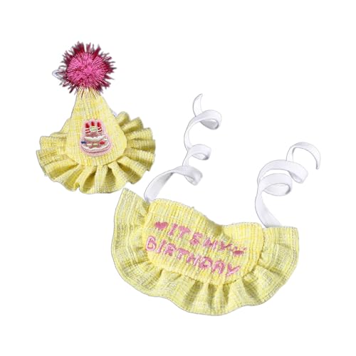 VOCUE Geburtstagshut für Hunde und Katzen, mit Stickerei, Buchstaben, Lätzchen, praktische Hundemaskeraden, bunte Mütze und Lätzchen für Karneval, 2 Stück VOCUE Geburtstagshut für Hunde und Katzen, mit Stickerei, Buchstaben, Lätzchen, praktische Hundemaskeraden, bunte Mütze und Lätzchen für Karneval, 2 Stück von VOCUE