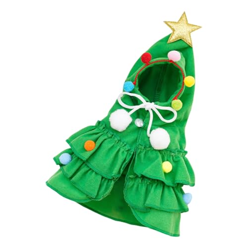 VOCUE Grüner Weihnachtsumhang für Haustiere mit Stern für Welpen, warme Winterumhänge für kleine Hunde und Katzen, Urlaubskostüm VOCUE Grüner Weihnachtsumhang für Haustiere mit Stern für Welpen, warme Winterumhänge für kleine Hunde und Katzen, Urlaubskostüm von VOCUE