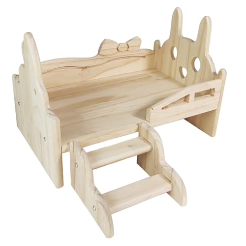 VOCUE Hamsterkäfig-Bett für kleine Haustiere mit Treppe, Holzplattform, Eckplattform, Spielzeugkäfig, Dekoration, Kleintierhaus VOCUE Hamsterkäfig-Bett für kleine Haustiere mit Treppe, Holzplattform, Eckplattform, Spielzeugkäfig, Dekoration, Kleintierhaus von VOCUE