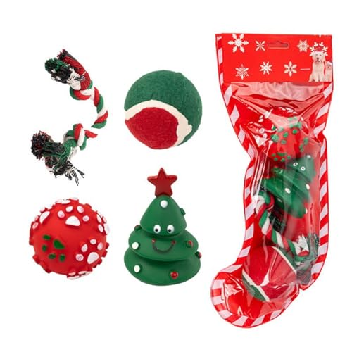 VOCUE Weihnachts-Geschenkset, weiches Kauspielzeug für Hunde, mit Seil, Geschenkbox für verschiedene Rassen von VOCUE