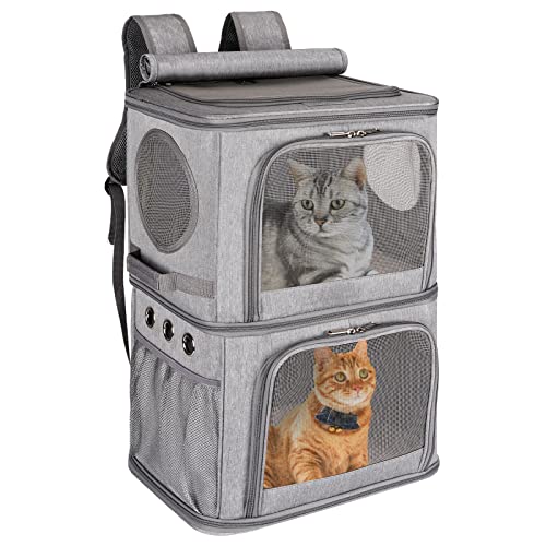 VOISTINO 2 in 1 Extra Large Double Pet Carrier Backpack for Small Cats and Dogs, Portable Pet Travel Carrier, Super Belüftetes Design, Ideal for Travel/Hiking/Camping, XL VOISTINO 2 in 1 Extra Large Double Pet Carrier Backpack for Small Cats and Dogs, Portable Pet Travel Carrier, Super Belüftetes Design, Ideal for Travel/Hiking/Camping, XL von VOISTINO