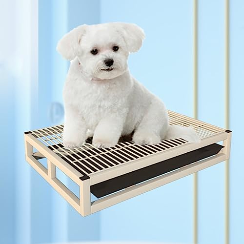 Hundetoiletten-Trainingstablett aus Metall, Hundetöpfchen für drinnen oder auf der Veranda, Hundetöpfchentrainer mit Schubladenablage, für Veranda, Badezimmer, Wohnung, Balkon (Color : White, Size : von VOLDAX