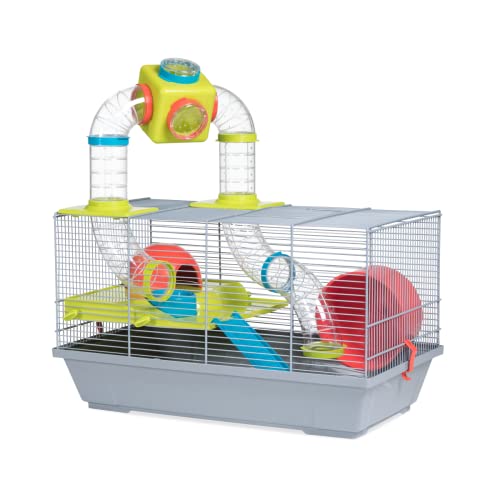 Voltrega Sancha Hamsterkäfig mit Röhren, 50½ x 28 x 32 cm, weiß/grün von VOLTREGA