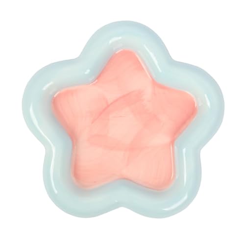 Futternapf for Katzen und Hunde, niedlicher Cartoon-Trinknapf for Haustiere, Keramik, Katzenfutter, Hundefutter, Utensilien for Katzen und Hunde, Heimtierbedarf, Zubehör Hundenapf(Blue pink) von VONCYKI