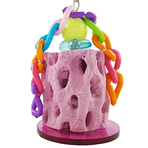 VONGLYHOO Vogelschnabel-Schleifstein, Kau-Leckerlis für Vögel, Papageien, Schnabelschneider, hängendes Mineralstein-Spielzeug für Wellensittiche, zufällige Farbe, Schnabelschneider für Vögel von VONGLYHOO