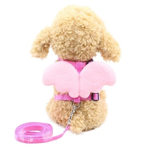 Niedliches Hundegeschirr mit Engelsflügeln, atmungsaktives Mesh-Leine-Set for kleine Hunde, Welpen, Brusthalsband, Frühling und Sommer, for Spaziergänge mit dem Hund, Heimtierbedarf (Color : Pink-B, Niedliches Hundegeschirr mit Engelsflügeln, atmungsaktives Mesh-Leine-Set for kleine Hunde, Welpen, Brusthalsband, Frühling und Sommer, for Spaziergänge mit dem Hund, Heimtierbedarf (Color : Pink-B, von VOODUE