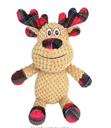 VORZOKISPL Squeaky Christmas Reindeer Dog Toy – Interaktiver & Schlepper-von-Krieg-Plüsch für alle Rassen, dauerhaft Kauen & Holen Urlaubspaß von VORZOKISPL