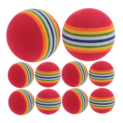 VOSAREA 10 Stück Weicher Eva-regenbogenball Für Katzen Und Hunde, Interaktive Spielzeugbälle, Kaubeständige Bälle Für Indoor-Training Und Spielzeit von VOSAREA