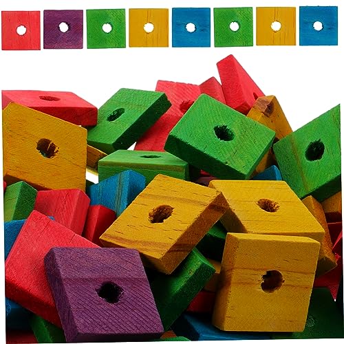 VOSAREA 100Stücke Papagei Holzkauspielzeug DIY Bissspielzeug für Papageien Sicheres Holzspielzeug für Zahnpflege und Unterhaltung von Sittichen Nymphensittichen und Anderen von VOSAREA