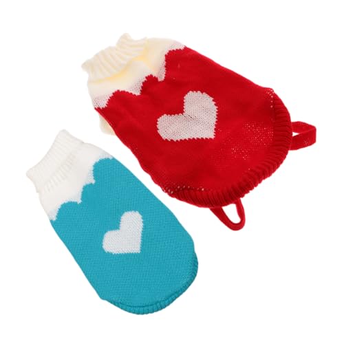 VOSAREA 2 Stück Hundepullover, Warme Welpenpullover, Winter-Rollkragenpullover, Haustierpullover, Gestrickte Katzenpullover, Hundekleidung, Mantel Für Mädchen Und Jungen, Hundewelpen, von VOSAREA