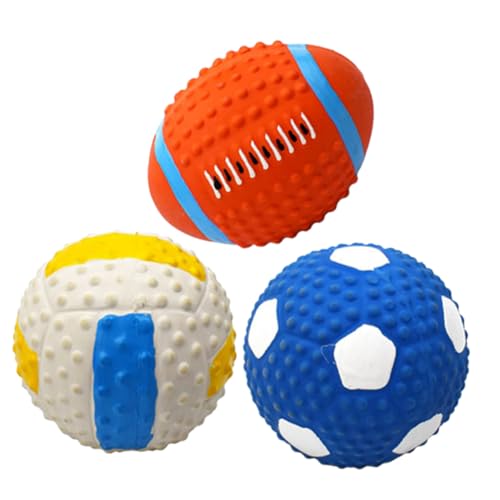 VOSAREA 3Stücke Haustier Latex Bissfestes Kauspielzeug für Interaktive Sportbälle Rugby Volleyball Fußball Zahnpflege und Spielspaß für Kleine und Große Haustiere VOSAREA 3Stücke Haustier Latex Bissfestes Kauspielzeug für Interaktive Sportbälle Rugby Volleyball Fußball Zahnpflege und Spielspaß für Kleine und Große Haustiere von VOSAREA
