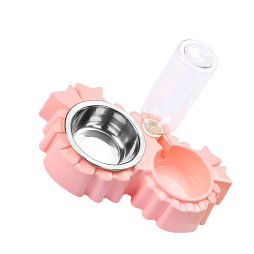 VOSAREA Doppelnapf Für Haustiere, 2-in-1 Futter- Und Wassernapf Aus Kunststoff Für Hunde Und Katzen, Automatische Tränke Für Haustiere, Für Kleine, Mittelgroße Und Große Hunde Und Katzen von VOSAREA