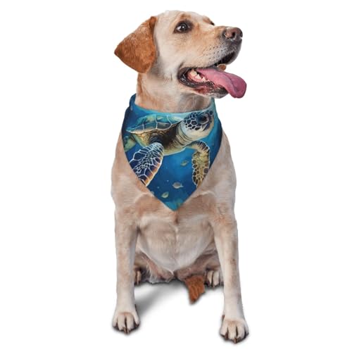 Hundehalstuch, Aquarell-Schildkröte, Dreieck-Lätzchen, Hundetaschentuch, niedliches Hundezubehör, Hundehalstücher von VOSERY