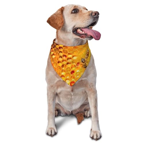 Hundehalstuch, Bienen auf Bienenstock, Dreieck-Lätzchen, Hundetaschentuch, niedliches Hundezubehör, Hundehalstücher von VOSERY