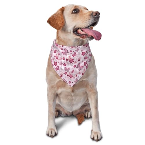 Hundehalstuch, Blume, Schmetterling, Rosa, Dreieck-Lätzchen, Hundetaschentuch, niedliches Hundezubehör, Hundehalstücher Hundehalstuch, Blume, Schmetterling, Rosa, Dreieck-Lätzchen, Hundetaschentuch, niedliches Hundezubehör, Hundehalstücher von VOSERY