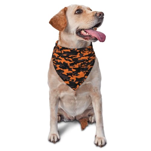 Hundehalstuch, Dreieckstuch mit Camouflage-Muster, niedliches Hundezubehör, Orange / Schwarz Hundehalstuch, Dreieckstuch mit Camouflage-Muster, niedliches Hundezubehör, Orange / Schwarz von VOSERY