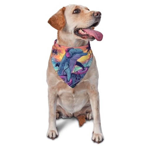 Hundehalstuch, Hip-Hop, DJ, Delfin, Dreieck-Lätzchen, Hundetaschentuch, niedliches Hundezubehör, Hundehalstücher von VOSERY