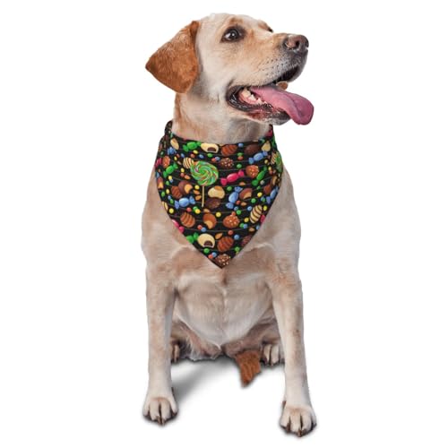 Hundehalstuch, Lutscher, Süßigkeiten-Schokoladenbohnen-Druck, Dreieck-Lätzchen, Hundetaschentuch, niedliches Hundezubehör, Hundehalstücher Hundehalstuch, Lutscher, Süßigkeiten-Schokoladenbohnen-Druck, Dreieck-Lätzchen, Hundetaschentuch, niedliches Hundezubehör, Hundehalstücher von VOSERY
