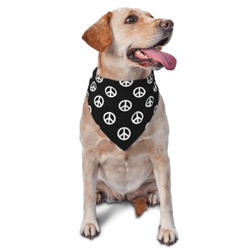 Hundehalstuch, Peace-Zeichen, Boho-Stil, schwarz, Dreieck-Lätzchen, Hundetaschentuch, niedliches Hundezubehör, Hundehalstücher Hundehalstuch, Peace-Zeichen, Boho-Stil, schwarz, Dreieck-Lätzchen, Hundetaschentuch, niedliches Hundezubehör, Hundehalstücher von VOSERY