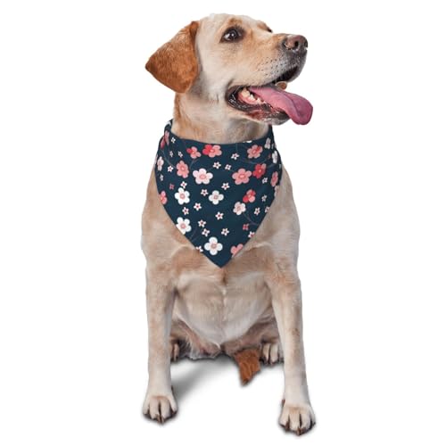 Hundehalstuch, Pfirsichblüte, Dreieckslätzchen, Hundetaschentuch, niedliches Hundezubehör, Hundehalstücher von VOSERY