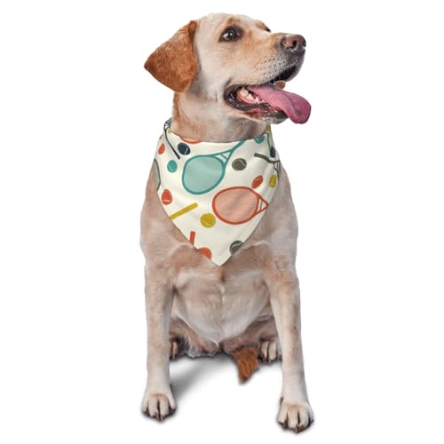 Hundehalstuch, Schläger und Tennisball, Dreieck-Lätzchen, Hundetaschentuch, niedliches Hundezubehör, Hundehalstücher Hundehalstuch, Schläger und Tennisball, Dreieck-Lätzchen, Hundetaschentuch, niedliches Hundezubehör, Hundehalstücher von VOSERY