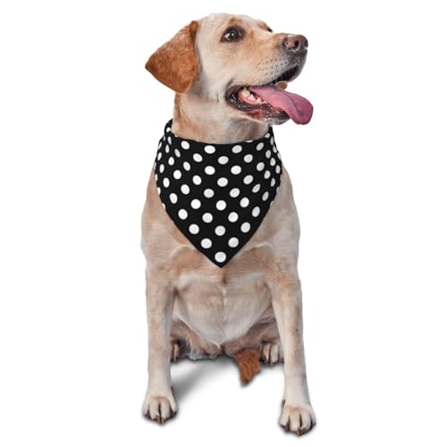 Hundehalstuch, Vintage-Stil, weiß gepunktet, schwarz, Dreieck-Lätzchen, Hundetaschentuch, niedliches Hundezubehör, Hundehalstücher Hundehalstuch, Vintage-Stil, weiß gepunktet, schwarz, Dreieck-Lätzchen, Hundetaschentuch, niedliches Hundezubehör, Hundehalstücher von VOSERY