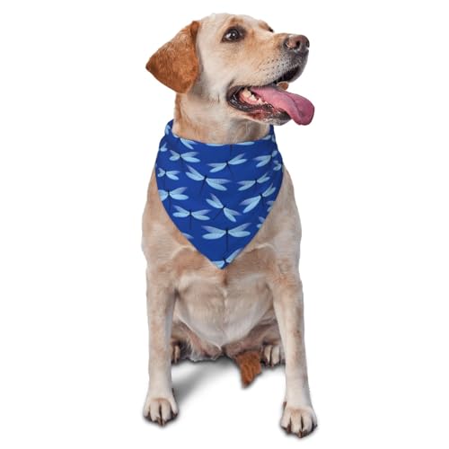 Hundehalstuch, blaues Libellen-Druck, Dreieck-Lätzchen, Hundetaschentuch, niedliches Hundezubehör, Hundehalstücher Hundehalstuch, blaues Libellen-Druck, Dreieck-Lätzchen, Hundetaschentuch, niedliches Hundezubehör, Hundehalstücher von VOSERY