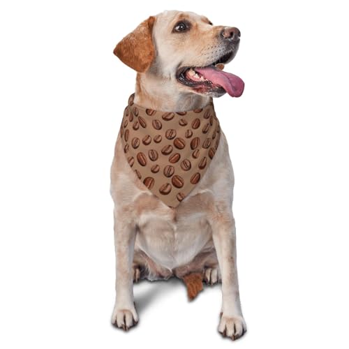 Hundehalstuch, brauner Kaffeebohnen-Druck, Dreieck-Lätzchen, Hundetaschentuch, niedliches Hundezubehör, Hundehalstücher von VOSERY