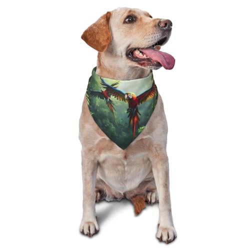Hundehalstuch, fliegende Papageien im Dschungel, Dreieck-Lätzchen, Hundetaschentuch, niedliches Hundezubehör, Hundehalstücher Hundehalstuch, fliegende Papageien im Dschungel, Dreieck-Lätzchen, Hundetaschentuch, niedliches Hundezubehör, Hundehalstücher von VOSERY